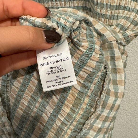 Veronica Beard Cici Smocked seasucker plaid mini dress - Picture 6 of 7